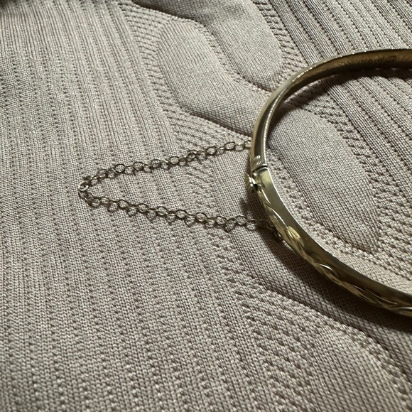 Vintage Gold tone Bangle Bracelet Silver 925 - Picture 5 of 12